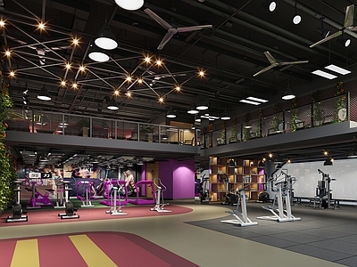 现代健身房 酒吧 健身房 运动器材 员工活动中心