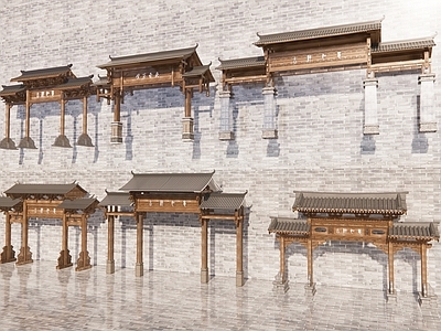 现代新中式牌坊牌楼 牌坊 牌楼 门楼 入口大门 寨门