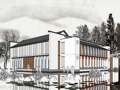 现代展览馆建筑 建筑戏楼