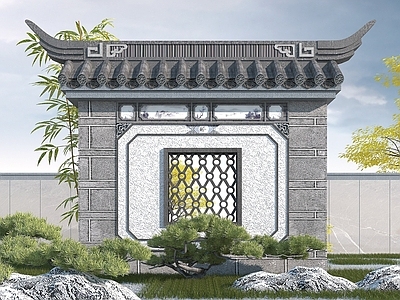 现代其他景观小品 白族照壁