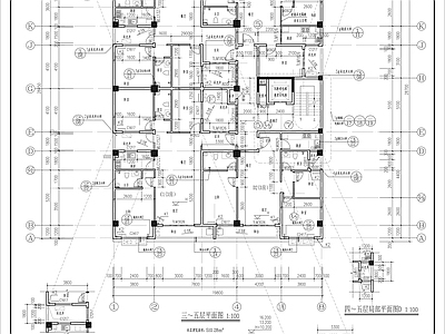 现代住宅楼建筑 自建房 架 施工图
