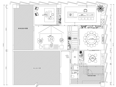 新中式侘寂会所 新中式私人会所 会所平面图 施工图