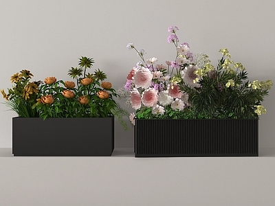 花箱 盆栽花草植物堆 户外外摆花箱 植物组合