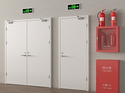 现代其他门 现代消防门 安全出口 消防栓灭火器