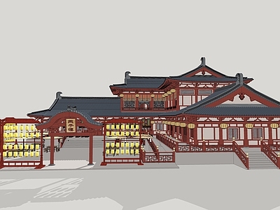 中式古建筑 古建筑 燕子楼 唐代建筑 宫殿