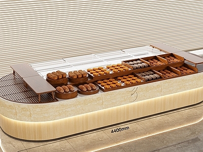 现代复古甜品面包店 面包店 面包店柜台 面包货柜 现烤面包展柜 平台