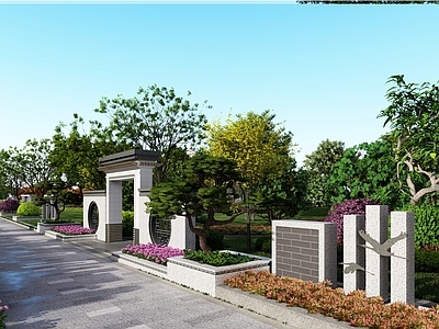 新中式其他景观小建筑 陵园规划