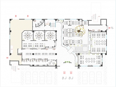 中式中餐厅 五百平米 徽派餐厅 平面方案 施工图