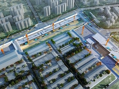 现代新中式其他公共建筑 房建施工现场 现代施工工地 施工总平面部署 土建施工现场