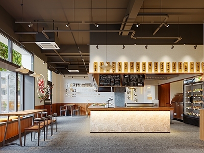 现代原木烧烤店 烧烤店 烧鸟店 烤肉店