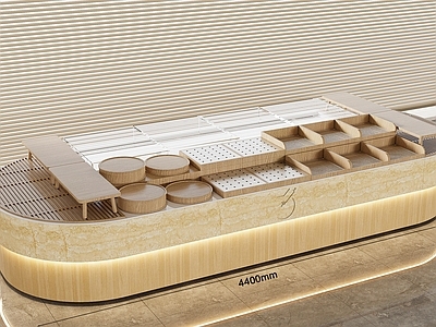 现代甜品面包店 面包店 面包货柜 现烤平台 面包展柜