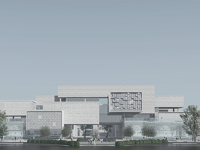 现代新中式展览馆建筑 现代博物馆 现代展览馆 文字展览馆 百家姓展览馆