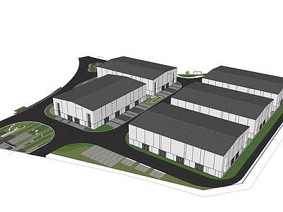 现代新中式厂房 现代厂房 工业建筑 厂房 产业园 现代简约厂房