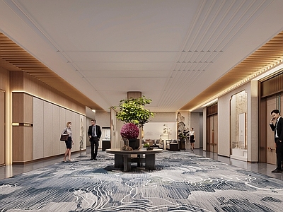 中式酒店 中式酒店宴会前厅 酒店宴会厅