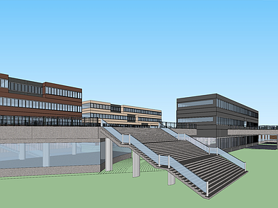 现代学校建筑 教学楼学校