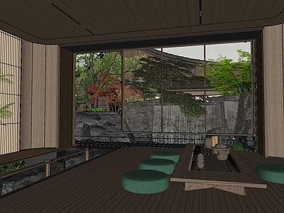 现代别墅庭院 自然山水庭院 下沉庭院