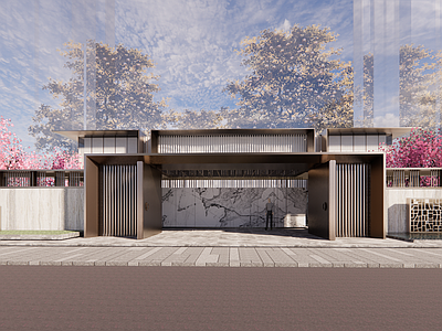 现代售楼处建筑 现代艺术馆示范区