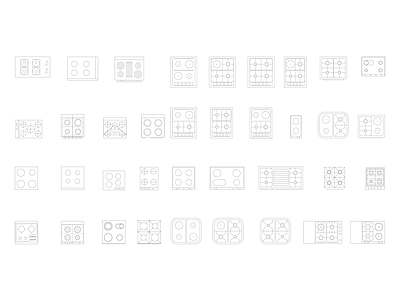 厨房设施 灶台平面图库 施工图