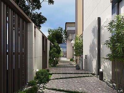 现代其他景观小品 现代户外庭院小道景观