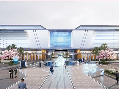 现代产业园建筑 智能视觉产业园 多层 4层为主  芯片预留车间 施工图
