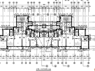 现代住宅楼建筑 高层住 平面图