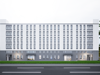 现代厂房 现代厂房 现代工业厂房 多层厂房 厂房建筑 现代简约厂房