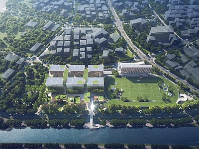 现代学校建筑 深圳 九年一贯制学校 教学楼学校