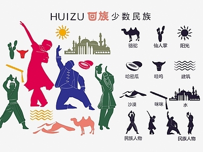 现代挂件 回族图案剪影