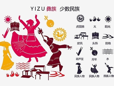 现代挂件 彝族标志性剪影