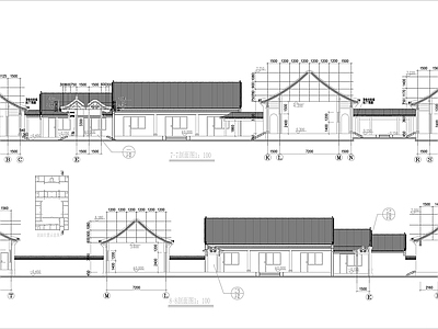 新中式行政机构建筑 四合院办公建筑施 施工图