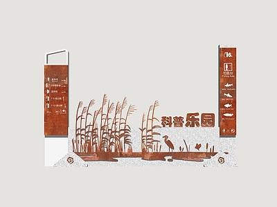 新中式标识标牌 湿地标识牌 景区指示牌 科普牌 指示牌 导视牌