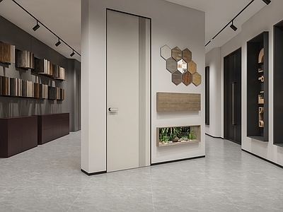 现代轻奢家居专卖店 工艺展示 样块展示 材料展示 五金展示 选材区