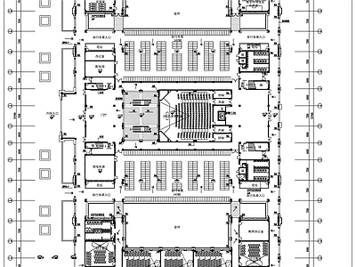 现代学校建筑 目字布局教学楼 施工图