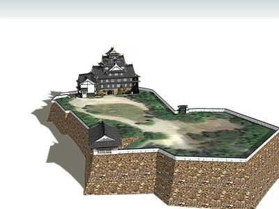日式古建筑 冈山城