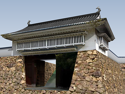 日式古建筑 冈山城