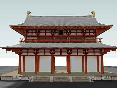 日式古建筑 奈良朱雀门