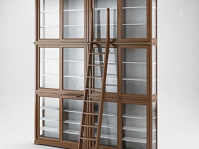 中古复古书柜 玻璃展示柜 成品书柜