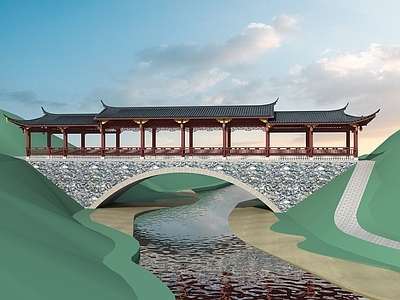 现代艺术风格建筑 廊架 廊桥 连廊