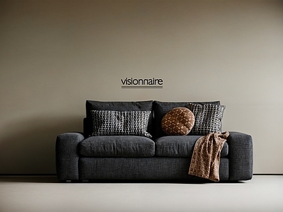 中古侘寂多人沙发 中古风布艺沙发 侘寂风布艺沙发 布艺沙发 三人沙发 客厅沙发