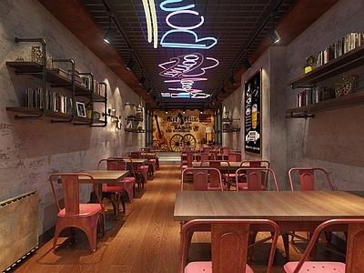 复古现代烧烤店 啤酒屋 烧烤店 酒吧