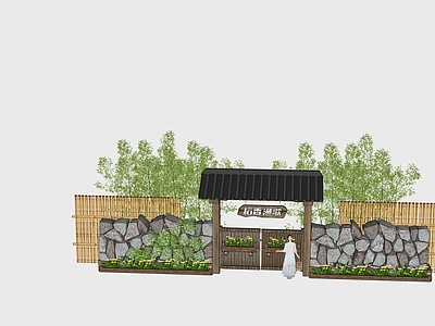中式乡村庭院 大门