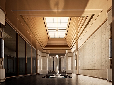 现代售楼处建筑 示范区室内场景