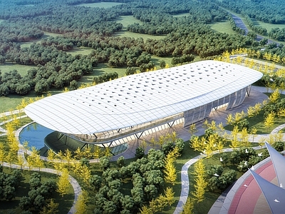 现代商场外观 现代商场建筑 文体建筑鸟瞰