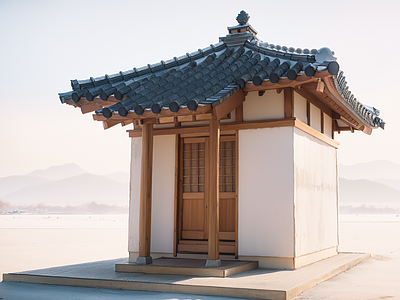 中式现代古建筑 土地庙