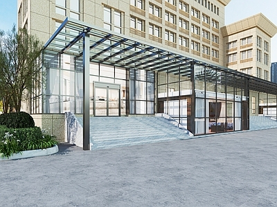 现代新中式党政机关 遮阳棚外立面 审判庭 法院 法庭