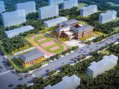 现代学校外观 现代学校建筑鸟瞰