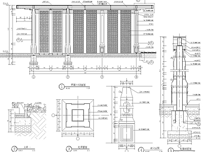 现代廊架 钢结构廊架 施工图