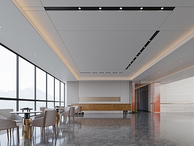 现代办公大厅 前台 接待大厅 现代前台