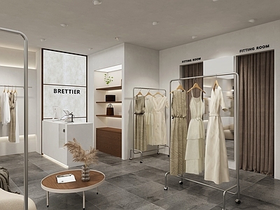 现代奶油服装店 女装店 买手店 精品服装