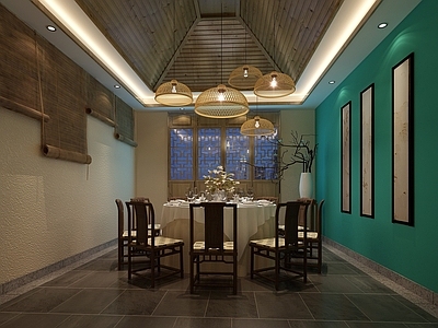 现代办公大厅 餐厅包间